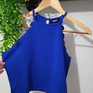 Scallop trim halter top